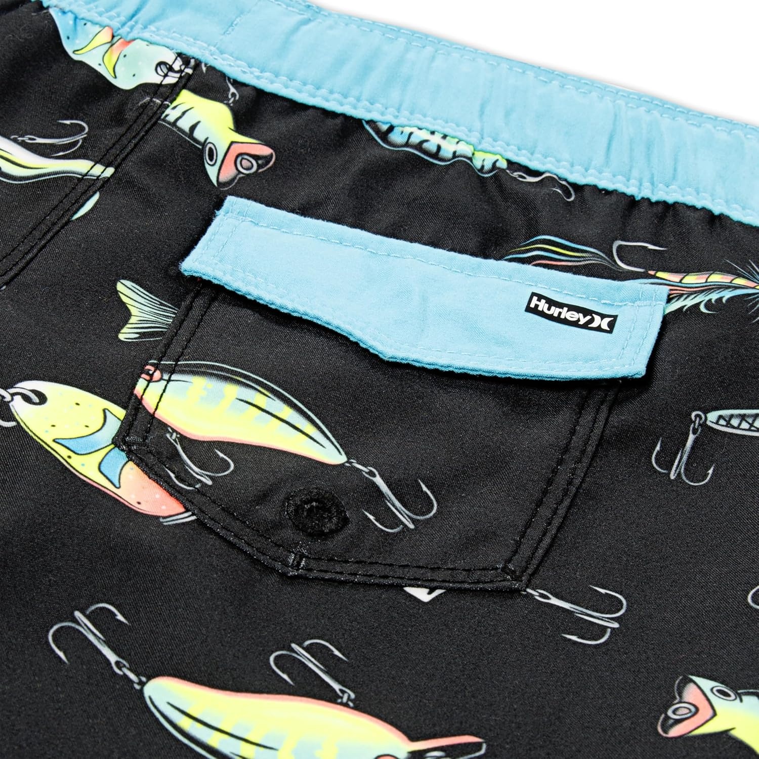 Hurley Kids Mini Vacay Stripe Pull On Swim Trunk (Big Kid)(Black/Allure)