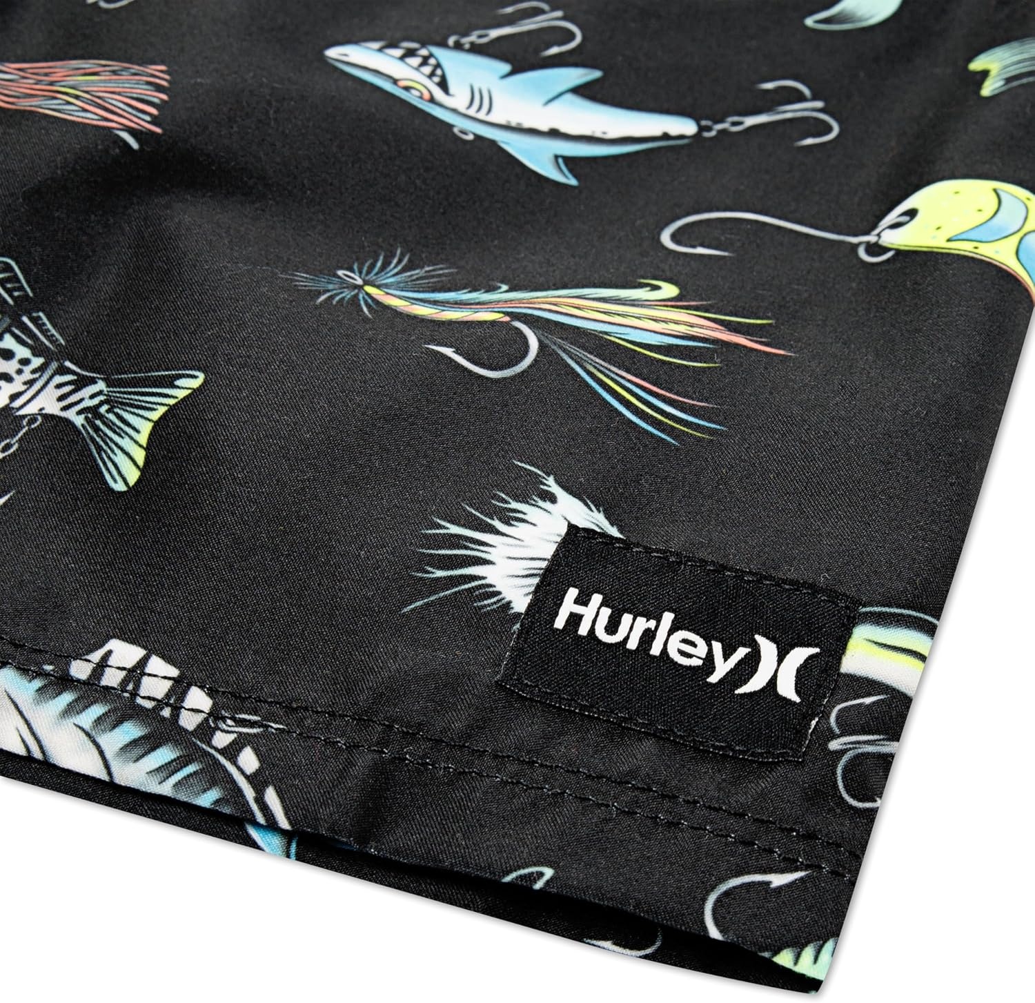 Hurley Kids Mini Vacay Stripe Pull On Swim Trunk (Big Kid)(Black/Allure)