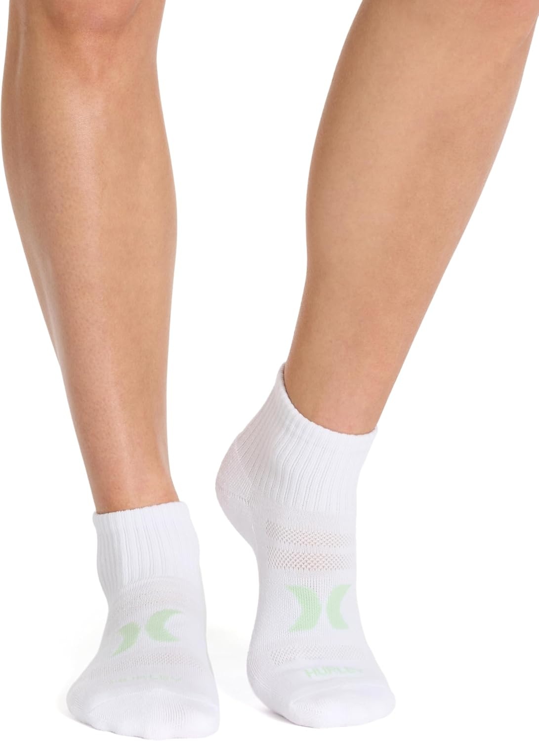 Hurley Women’s 8 Pack Sport Ultra Soft Quarter Crew Socks(White/Blue/Rose/Melon)