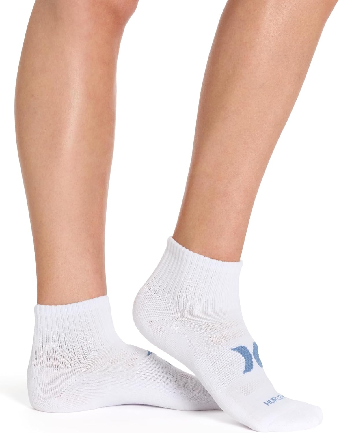 Hurley Women’s 8 Pack Sport Ultra Soft Quarter Crew Socks(White/Blue/Rose/Melon)