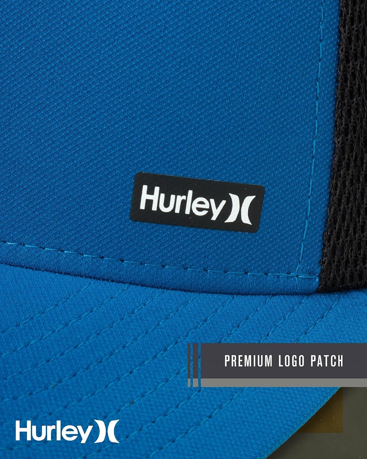 Hurley Men’s Caps – H2O-Dri League Baseball Caps for Men with Snapback Closure – Classic Mens Trucker Hats (S-XL)(Industrial Blue)