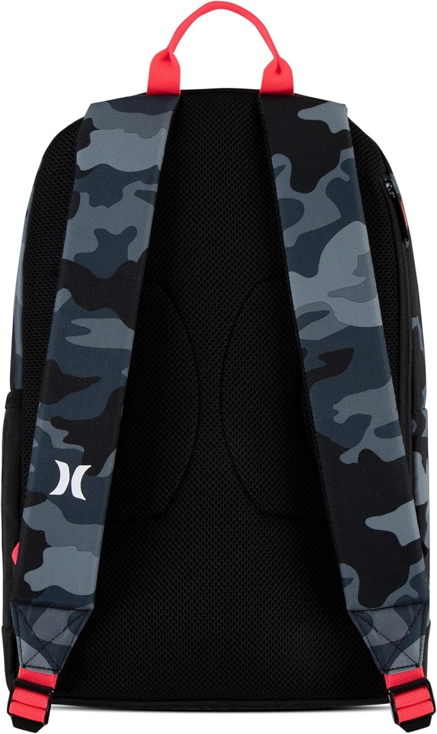 Hurley Unisex-Kids Graphic Backpack, Skeleton, One Size(Dark Grey Camo/Black)