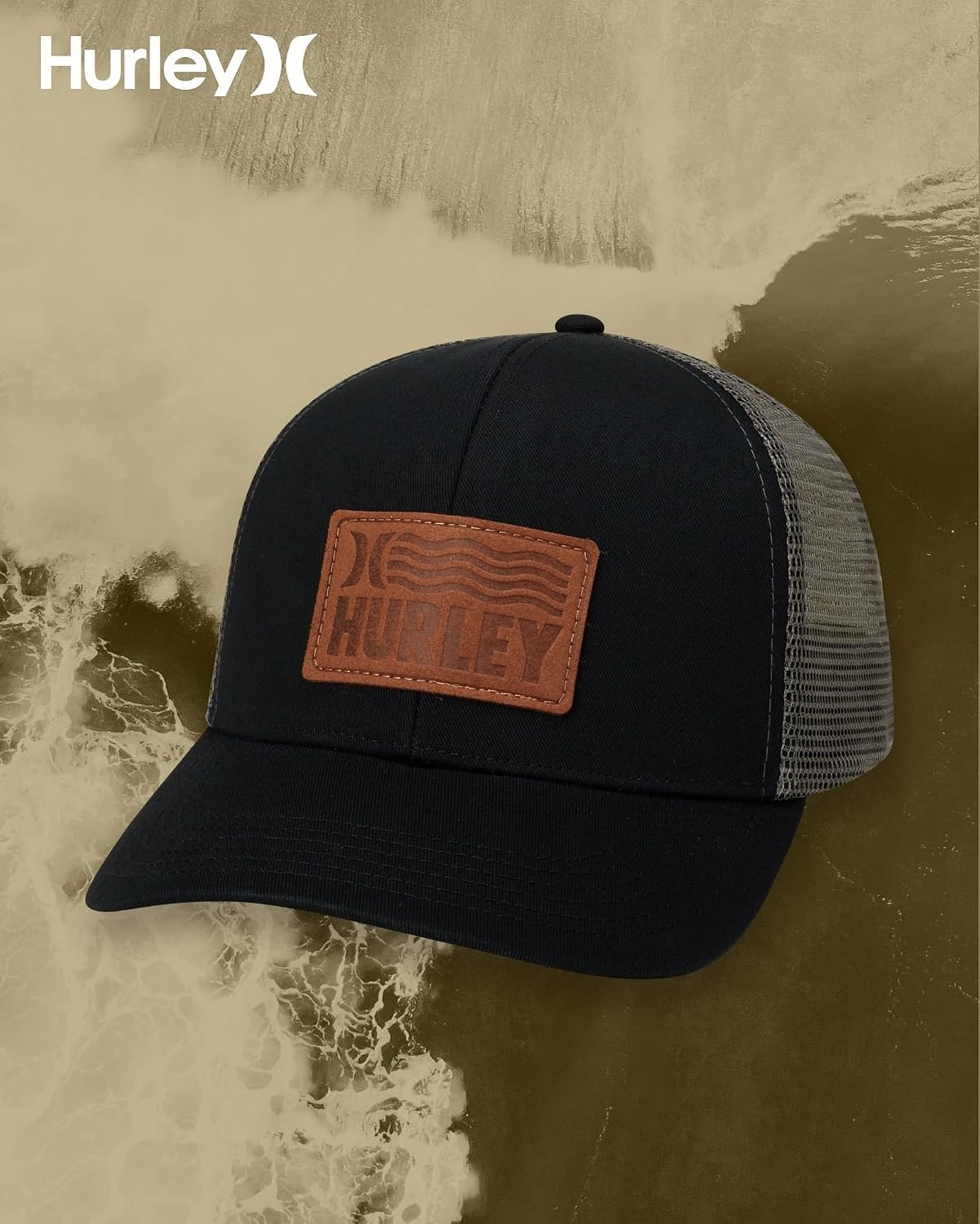 Hurley Mens Trucker Hat – Flexible Quick Dry Fairway Mesh Trucker Hat for Men with Snapback Closure – Classic Mens Caps(Black Old)