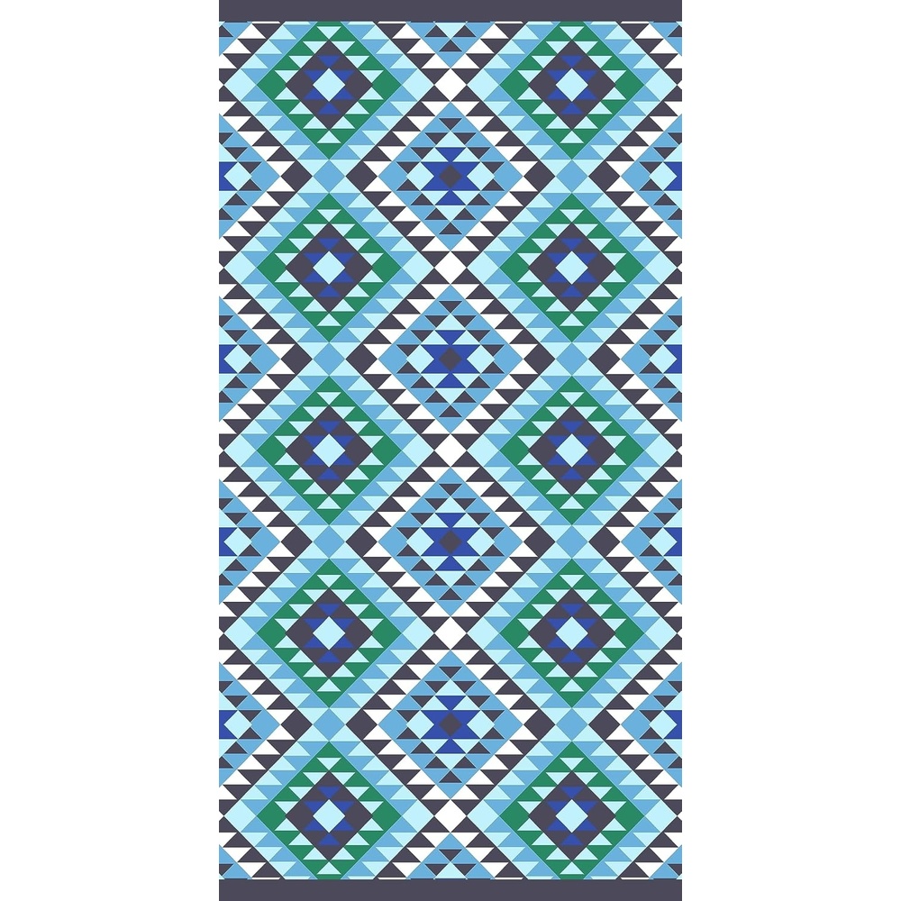 Hurley Beach Towel for Bath, Pool, & Outdoor – 32 x 64 in Soft Fluffy Jacquard Pool Towels, Beach Towels Oversized Shower Cloth, 100% Cotton Quick Absorbent – Cobalt Green