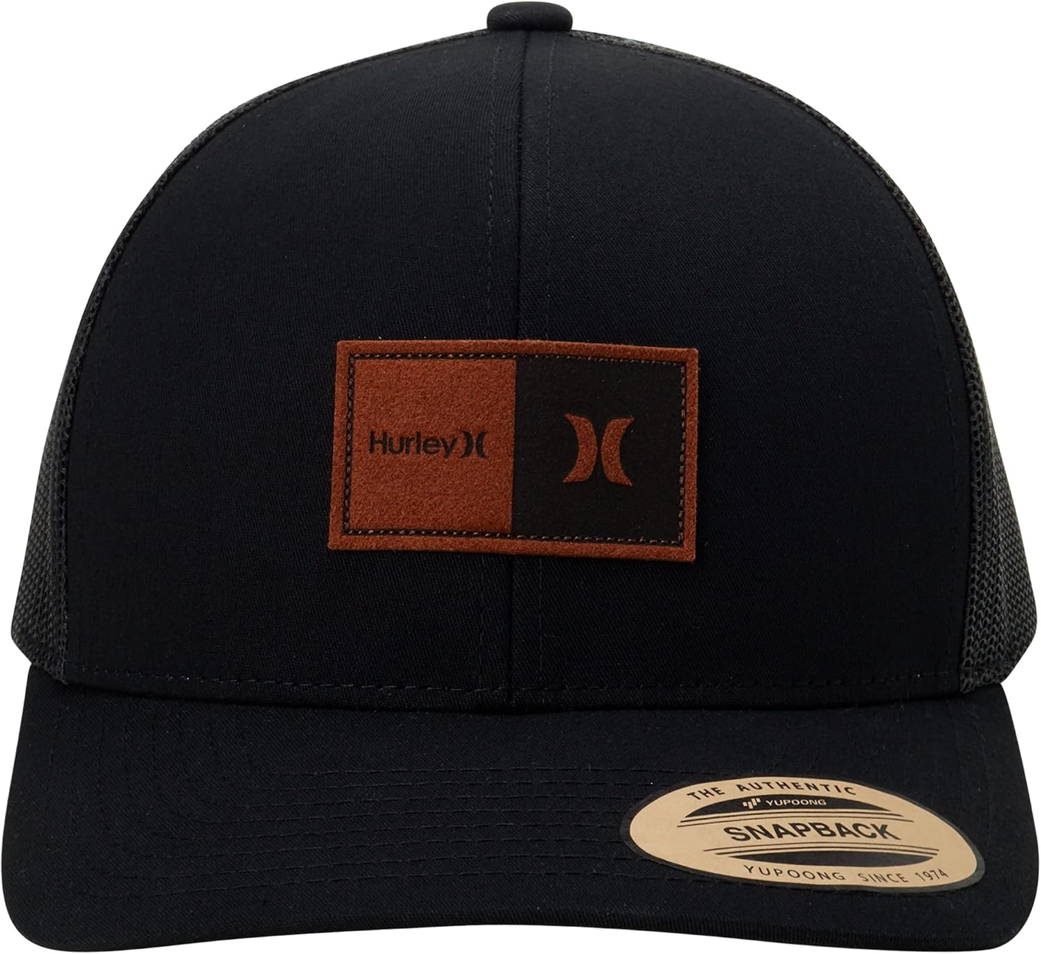 Hurley Mens Trucker Hat – Flexible Quick Dry Fairway Mesh Trucker Hat for Men with Snapback Closure – Classic Mens Caps(Black)