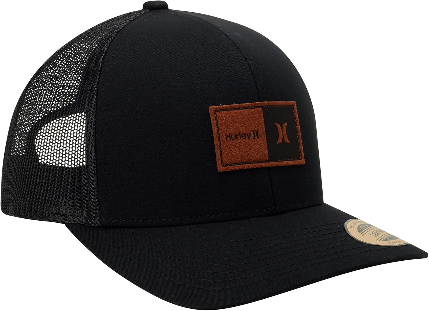 Hurley Mens Trucker Hat – Flexible Quick Dry Fairway Mesh Trucker Hat for Men with Snapback Closure – Classic Mens Caps(Black)