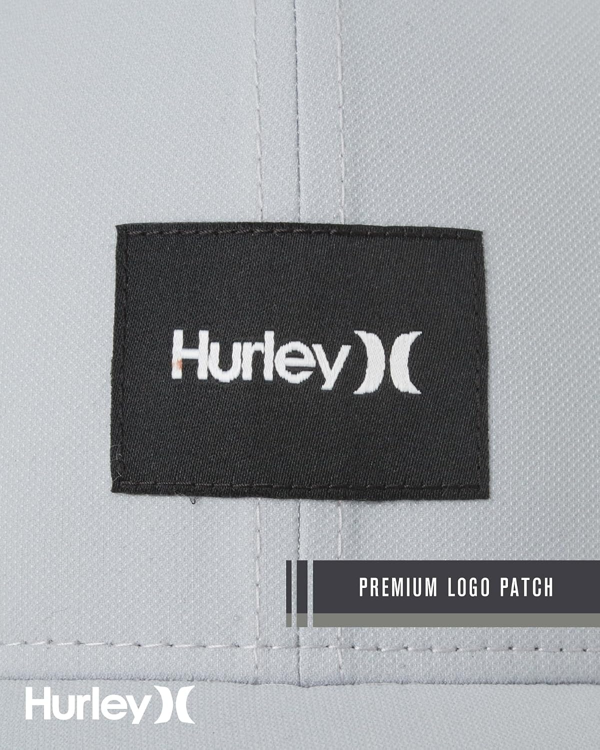 Hurley Mens Trucker Hat – Flexible Quick Dry Fairway Mesh Trucker Hat for Men with Snapback Closure – Classic Mens Caps(Wolf Grey)