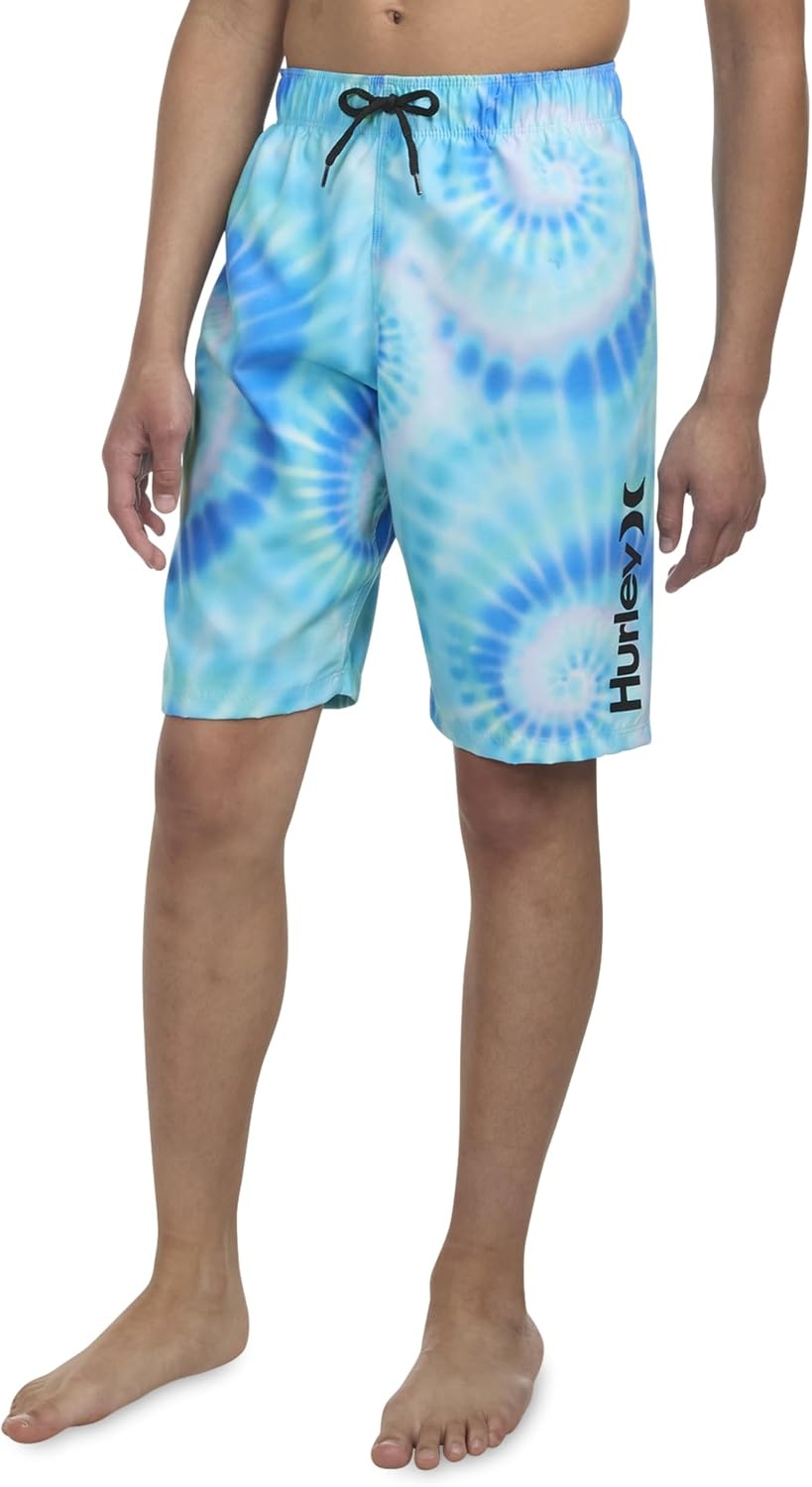 Hurley Boys Printed Pull on Swim Trunks(Psychic Blue Tie Dye)