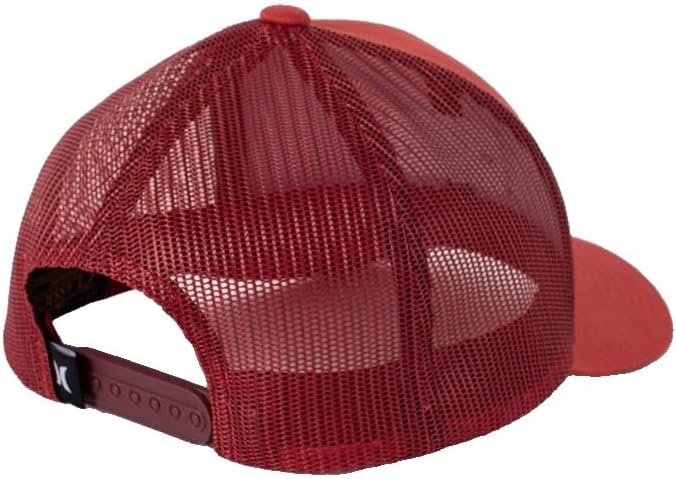 Hurley Mens Trucker Hat – Flexible Quick Dry Fairway Mesh Trucker Hat for Men with Snapback Closure – Classic Mens Caps(Valient Red)