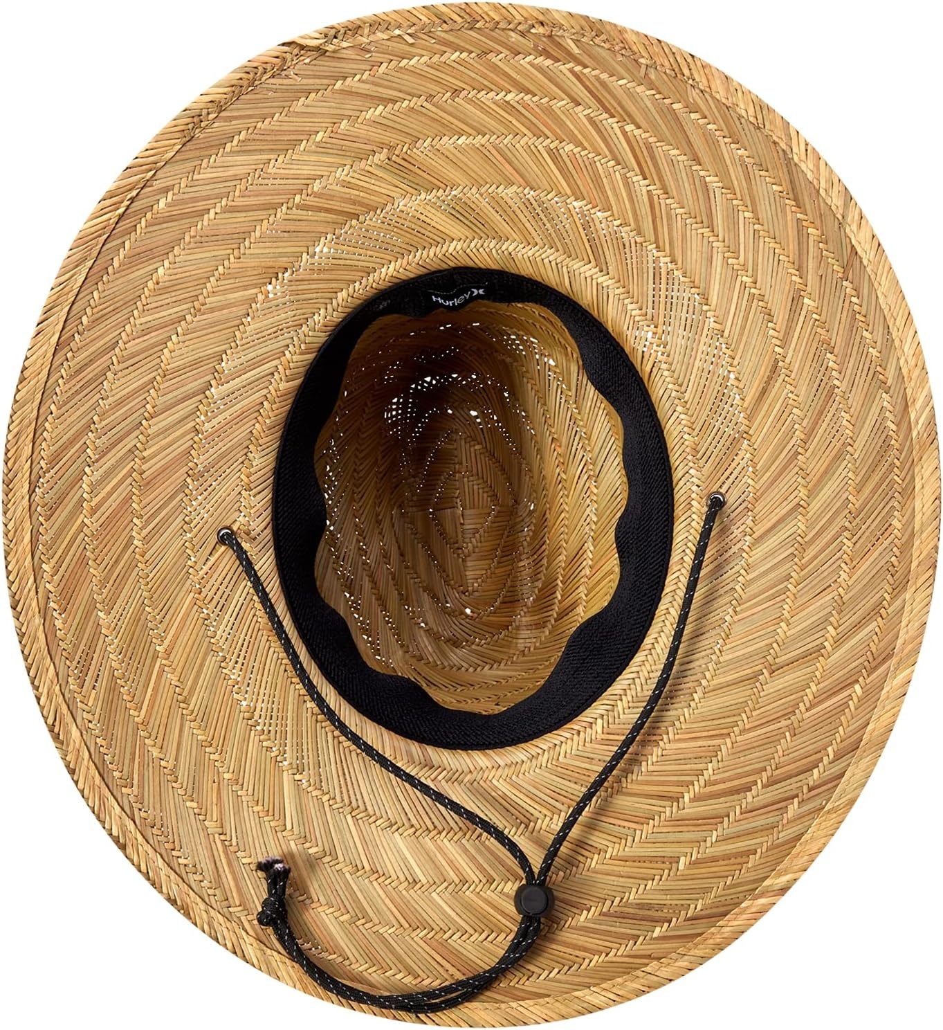 Hurley Men’s Straw Hat – Weekender Natural Straw Hat with Medium Brim and Chin Strap – Beach Fishing Sun Hats for Men(235)