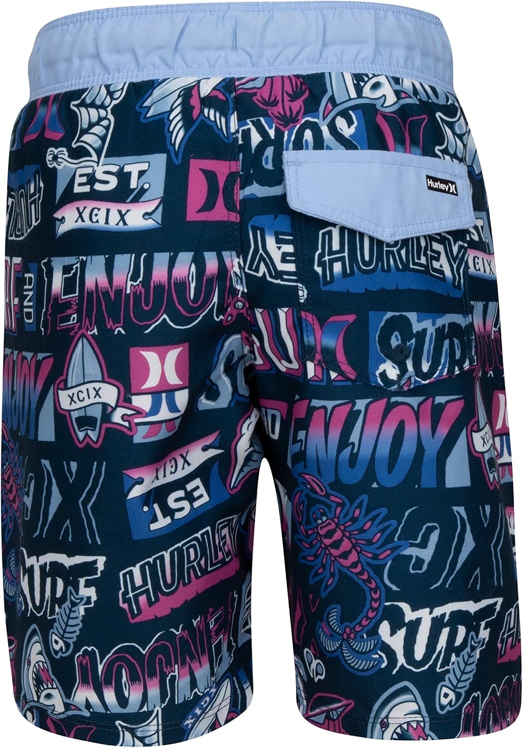 Hurley Boys Printed Pull on Swim Trunks(Valerian Print)