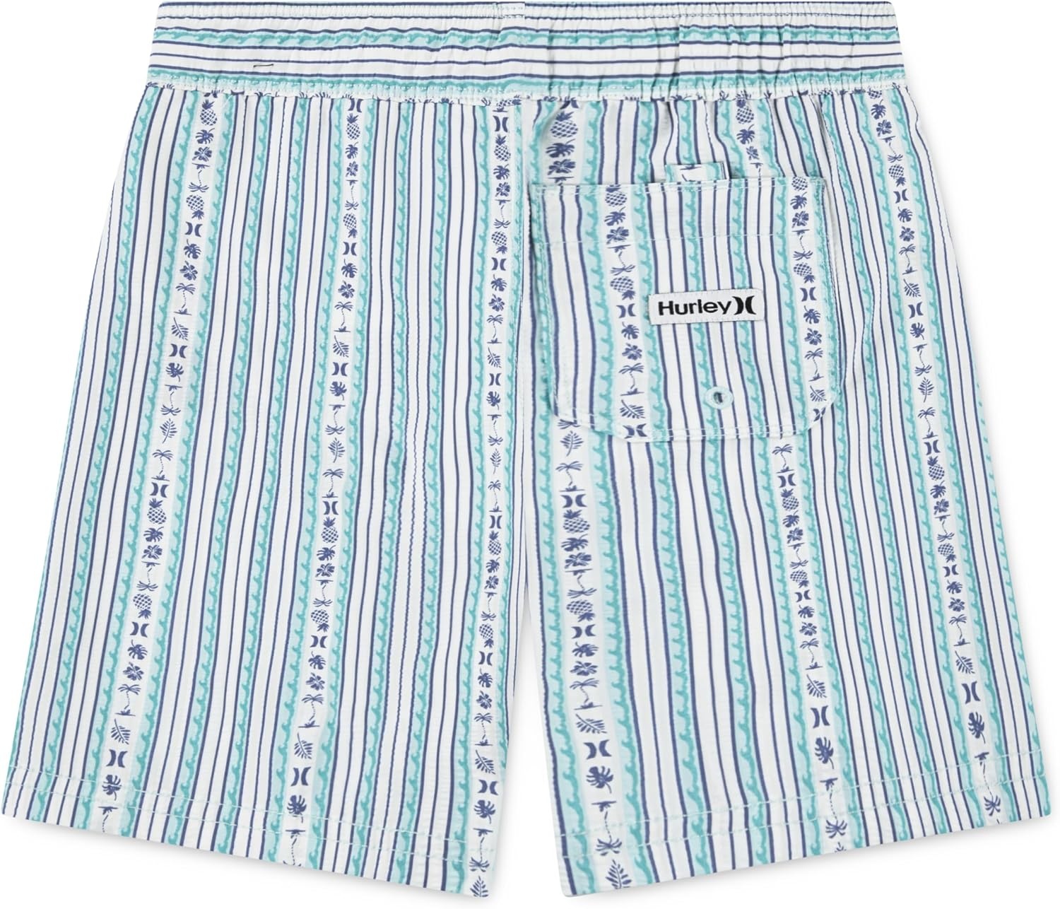 Hurley Kids Mini Vacay Stripe Pull On Swim Trunk (Big Kid)(Mint Candy Seersucker)