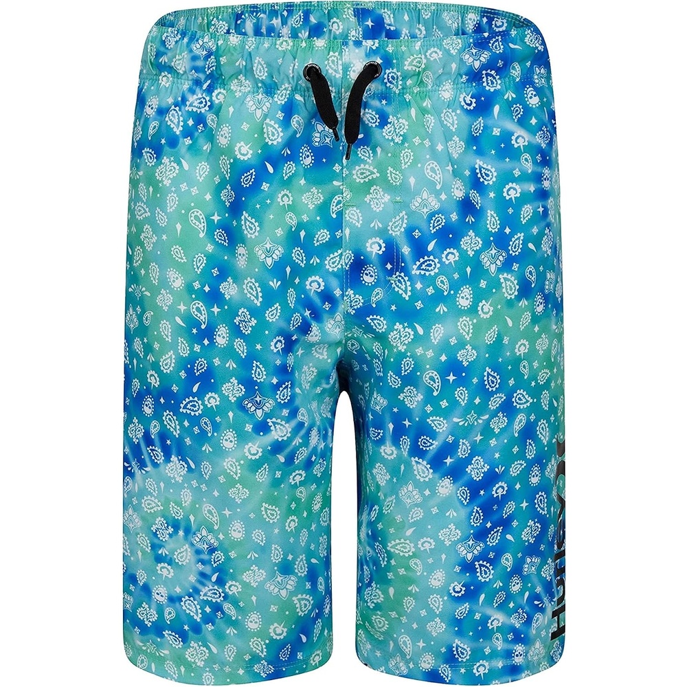Hurley Boys Printed Pull on Swim Trunks(Aurora Green/Bandana)