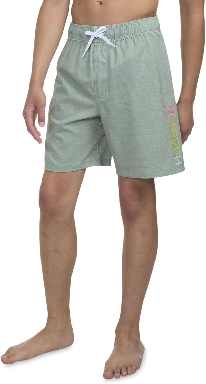 Hurley Kids Mini Vacay Stripe Pull On Swim Trunk (Big Kid)(Artillery)