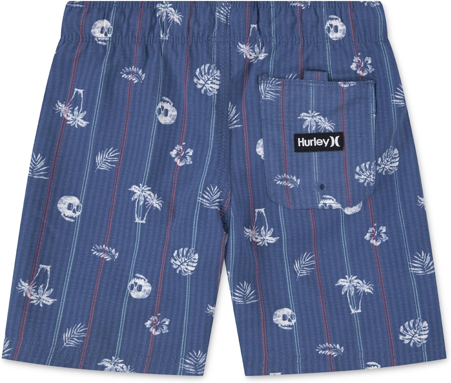 Hurley Kids Mini Vacay Stripe Pull On Swim Trunk (Big Kid)(Shoreline Blue)
