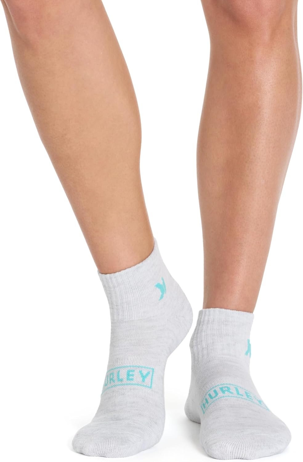 Hurley Women’s 8 Pack Sport Ultra Soft Quarter Crew Socks(Cool Heather Grey/Orchid/Seaside)