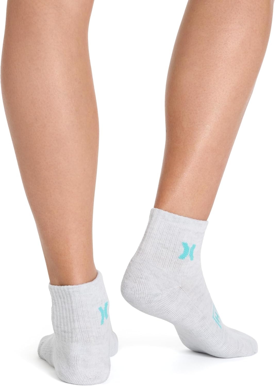 Hurley Women’s 8 Pack Sport Ultra Soft Quarter Crew Socks(Cool Heather Grey/Orchid/Seaside)