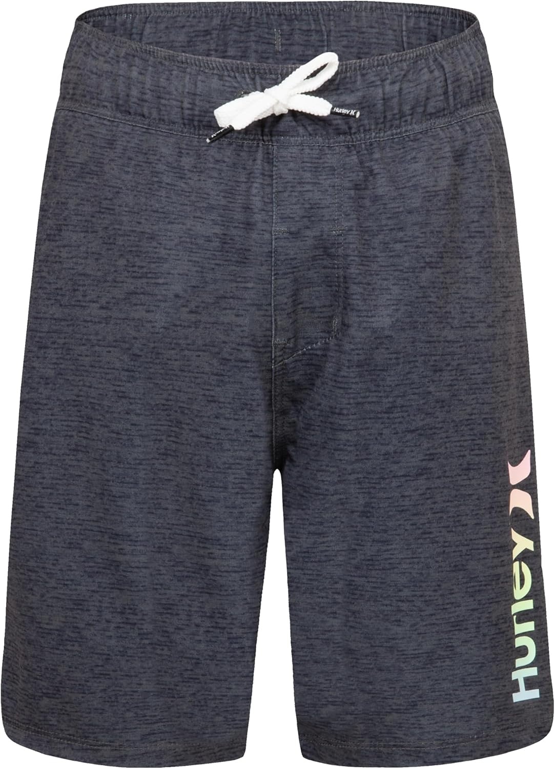 Hurley Kids Mini Vacay Stripe Pull On Swim Trunk (Big Kid)(Shadow Black)