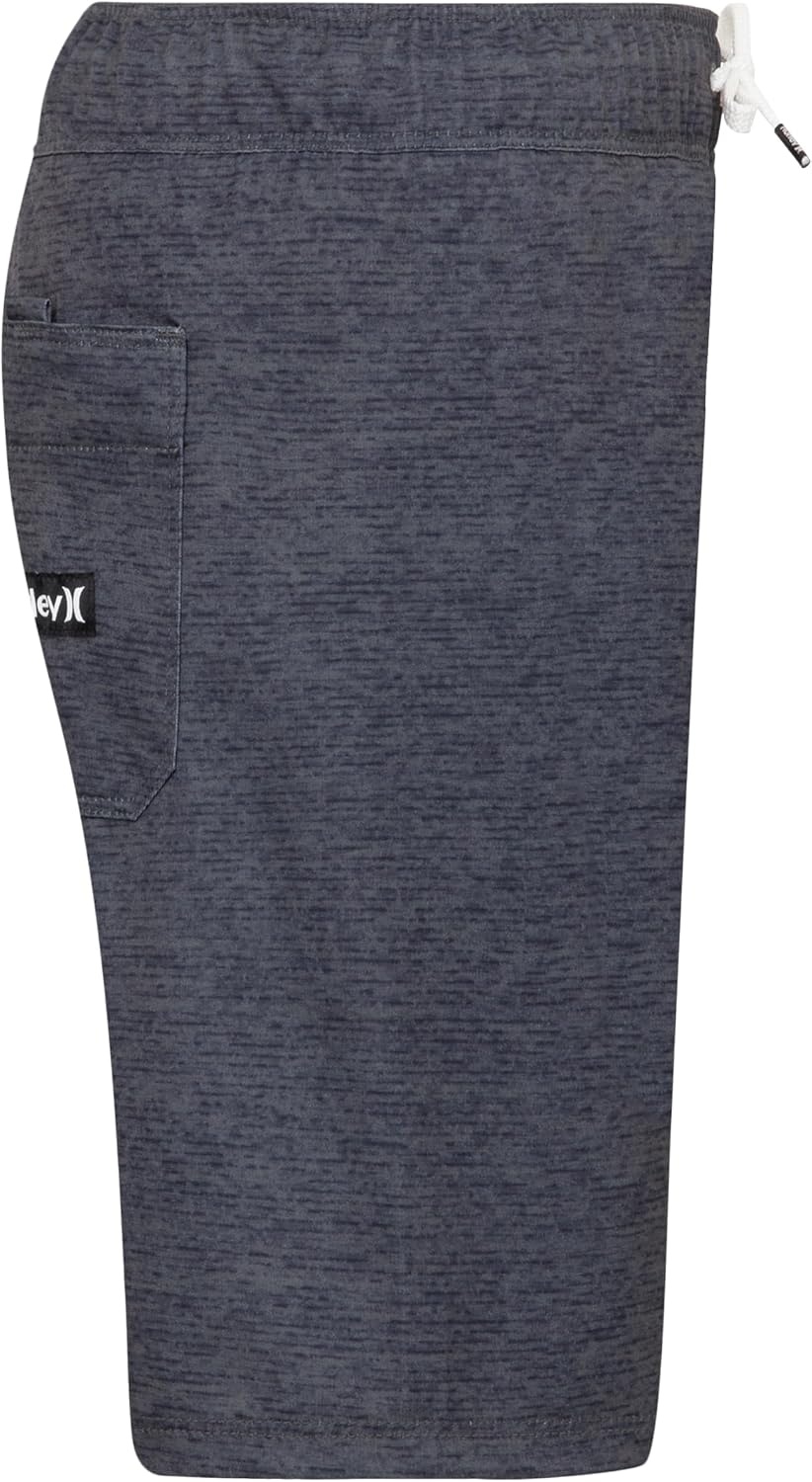 Hurley Kids Mini Vacay Stripe Pull On Swim Trunk (Big Kid)(Shadow Black)