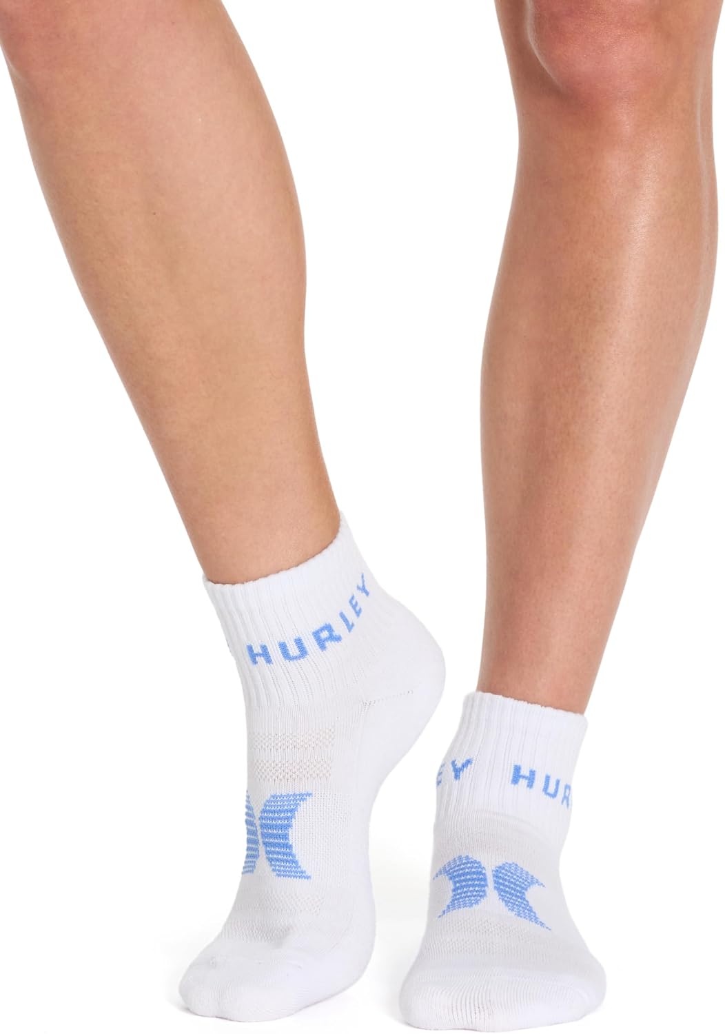 Hurley Women’s 8 Pack Sport Ultra Soft Quarter Crew Socks(White/Cool Grey/Berry)