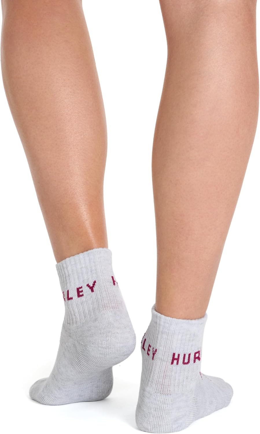 Hurley Women’s 8 Pack Sport Ultra Soft Quarter Crew Socks(White/Cool Grey/Berry)