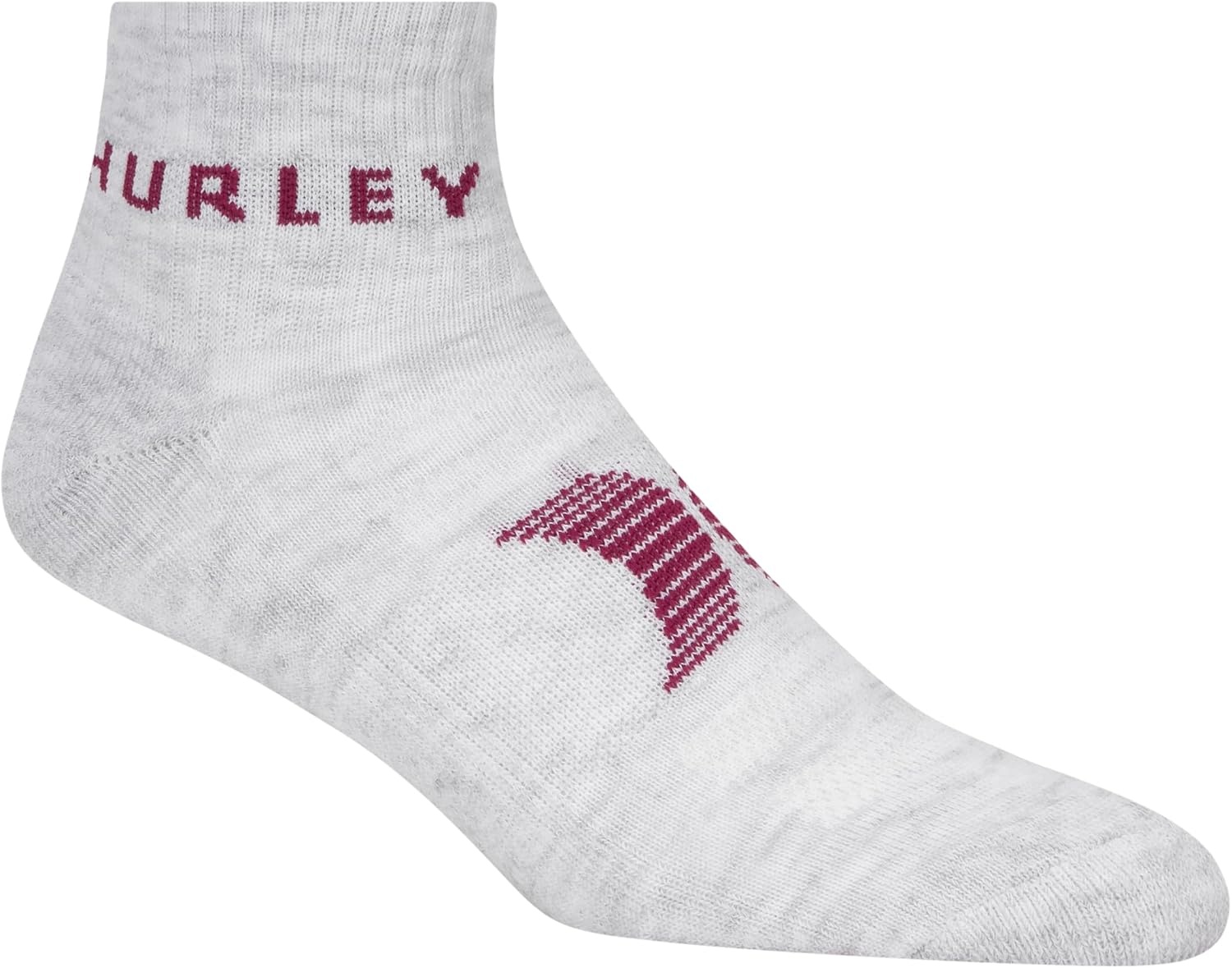 Hurley Women’s 8 Pack Sport Ultra Soft Quarter Crew Socks(White/Cool Grey/Berry)