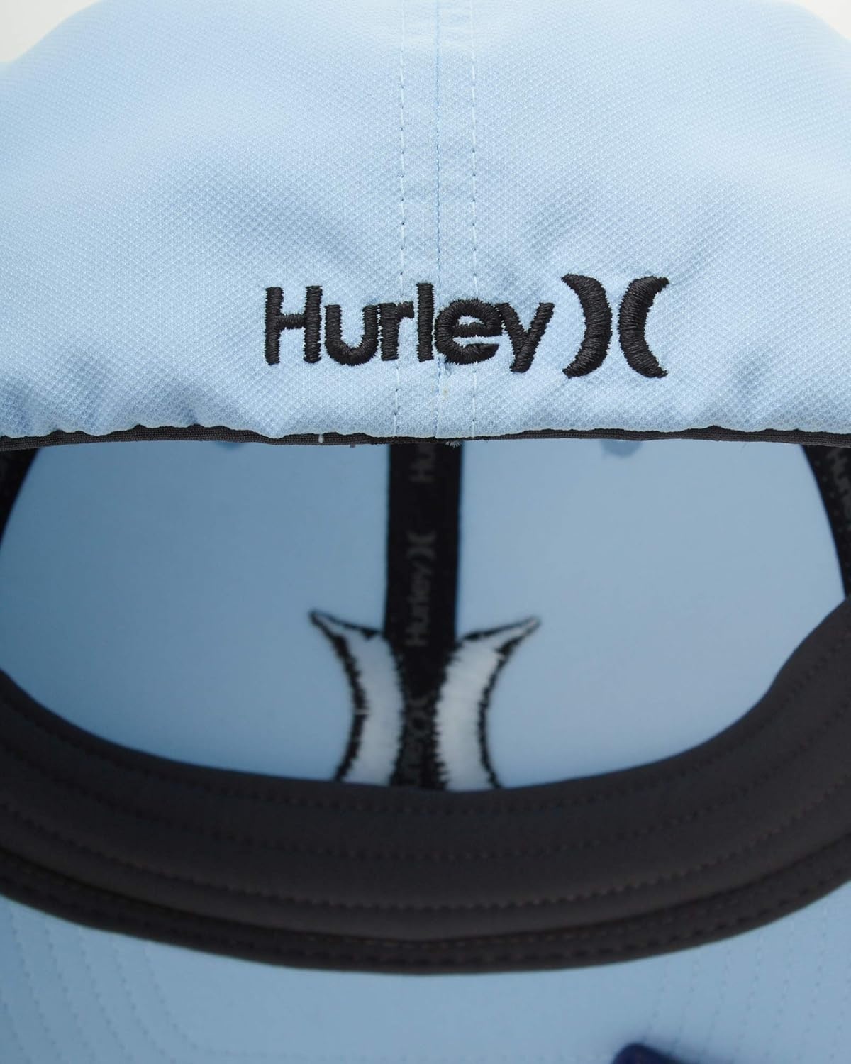 Hurley Mens Baseball Cap – Moisture Wicking Curved Brim Flexfit Fitted Hats for Men with H2O-Dri Sweatband (Sizes: S-XL)(Blue)