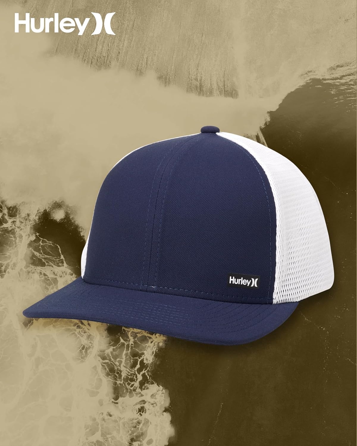 Hurley Men’s Caps – H2O-Dri League Baseball Caps for Men with Snapback Closure – Classic Mens Trucker Hats (S-XL)(Obsidian)