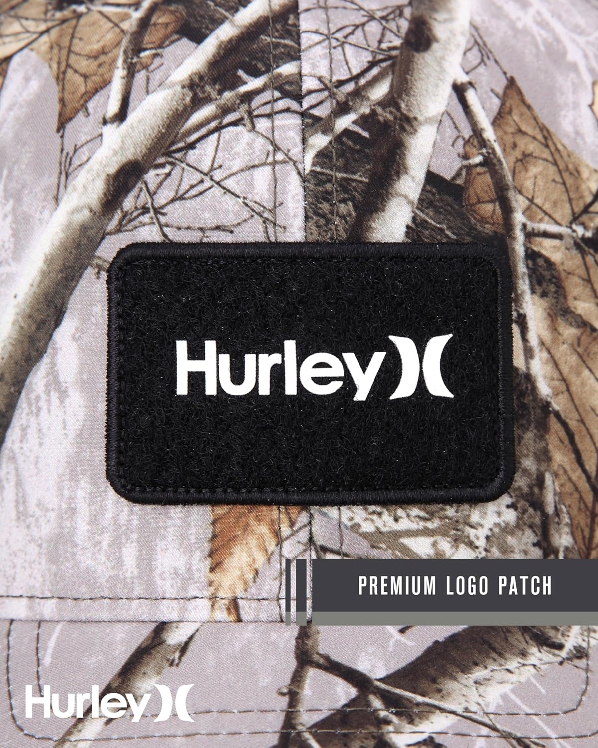 Hurley Mens Trucker Hat – Flexible Quick Dry Fairway Mesh Trucker Hat for Men with Snapback Closure – Classic Mens Caps(Reeltree Camo)