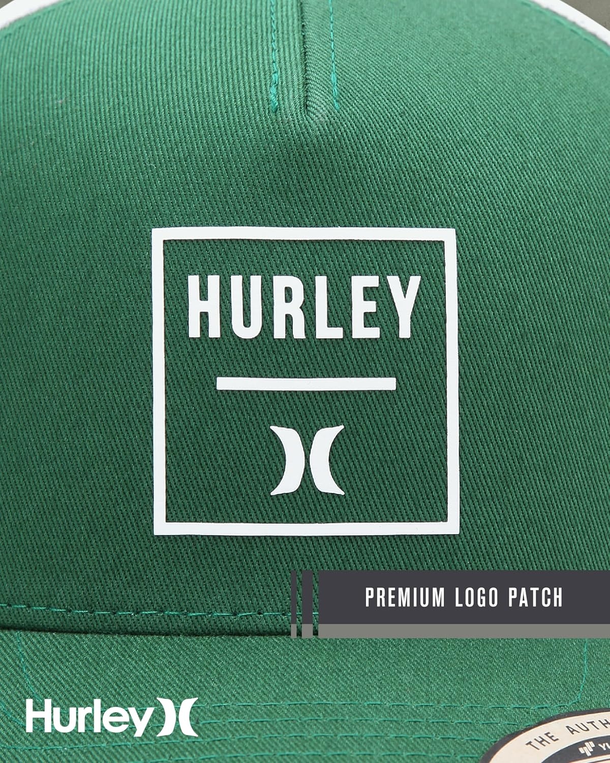 Hurley Mens Trucker Hat – Flexible Quick Dry Fairway Mesh Trucker Hat for Men with Snapback Closure – Classic Mens Caps(Dark Green)