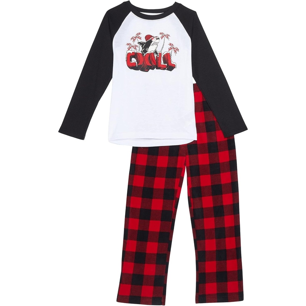 Hurley Boys’ Pajama 2-piece Set(Gym Red/Penguin)