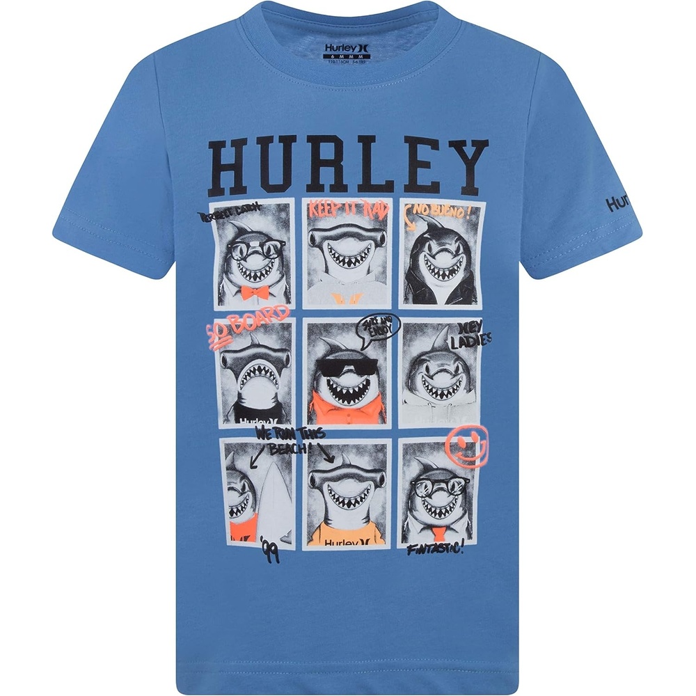 Hurley Boys’ Character Graphic T-Shirt(Blue/Shark Class)