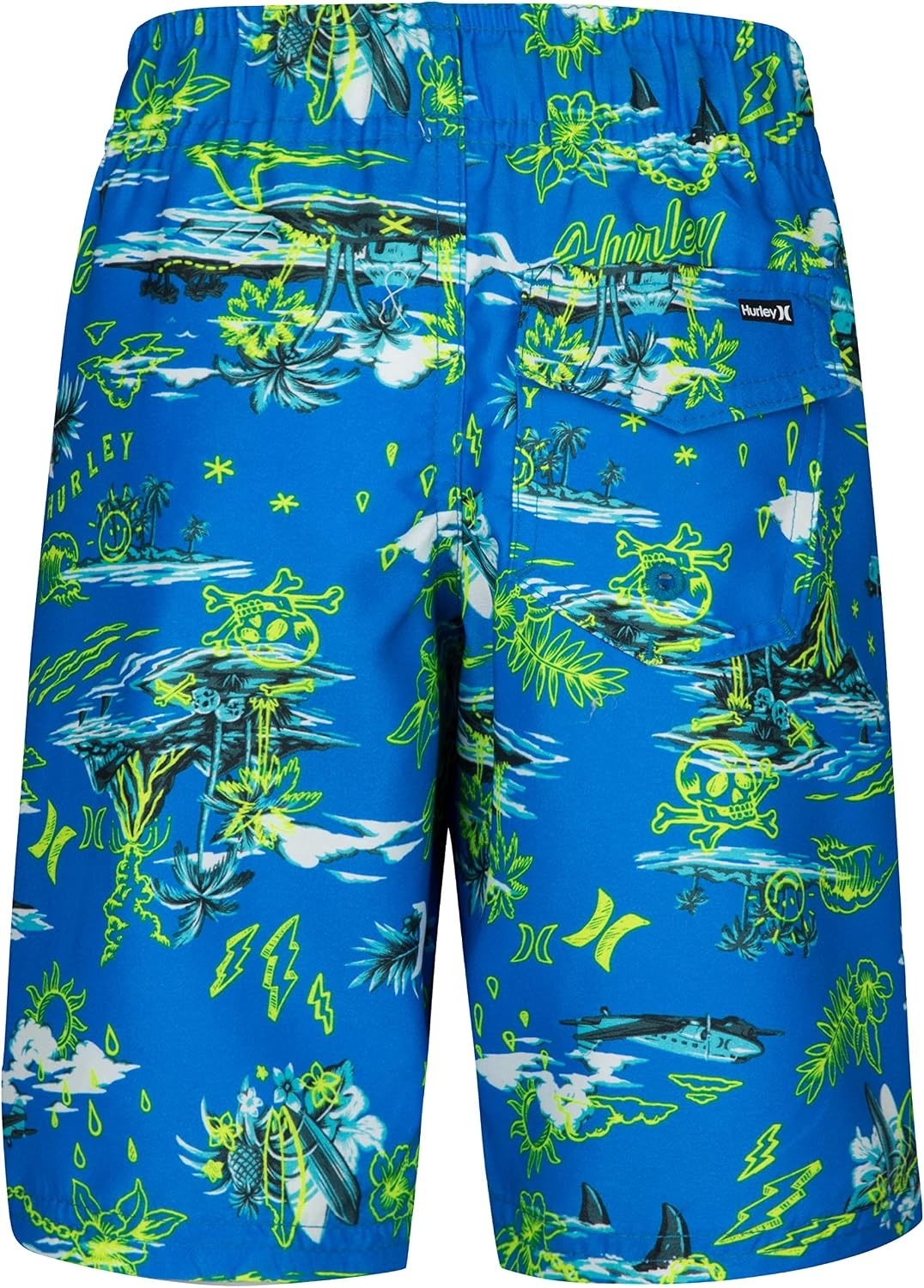 Hurley Boys Printed Pull on Swim Trunks(Neptune Blue/Doodle)