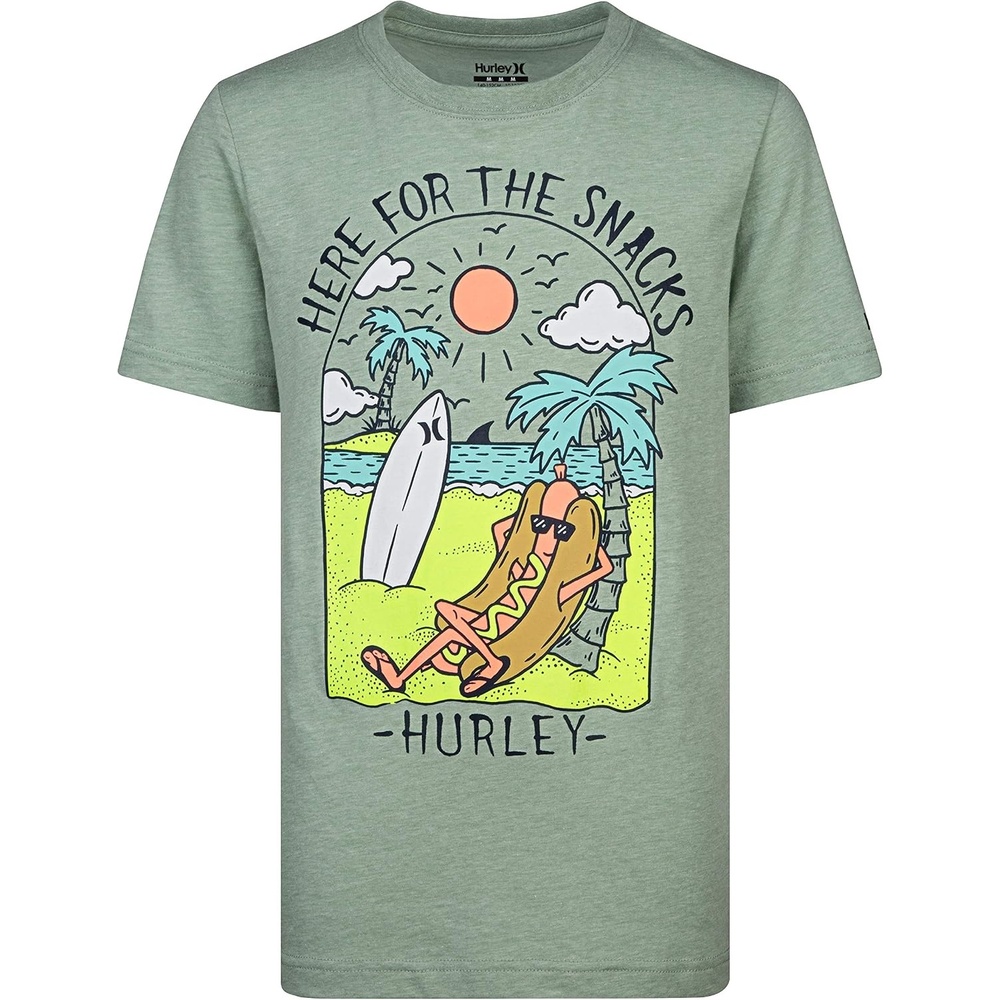 Hurley Boys’ Character Graphic T-Shirt(Jade/Hot Dog)