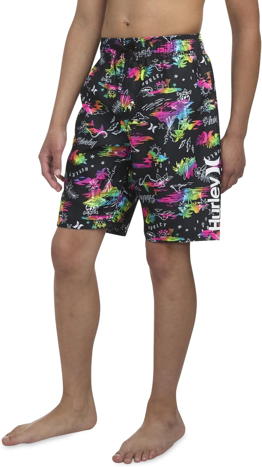 Hurley Boys Printed Pull on Swim Trunks(Multi/Doodle)