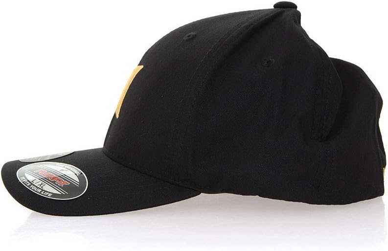 Hurley Mens Baseball Cap – Moisture Wicking Curved Brim Flexfit Fitted Hats for Men with H2O-Dri Sweatband (Sizes: S-XL)(Black/Melon Tint)