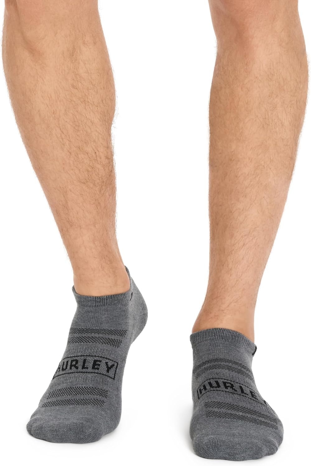 Hurley Mens 8 Pack Sport Cushioned Low Cut Socks(White/Grey Heather/Black)