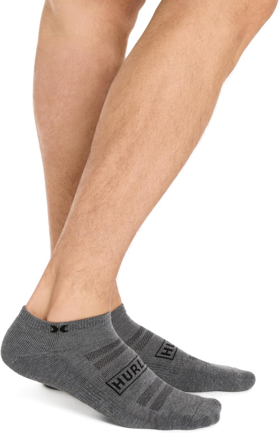 Hurley Mens 8 Pack Sport Cushioned Low Cut Socks(White/Grey Heather/Black)