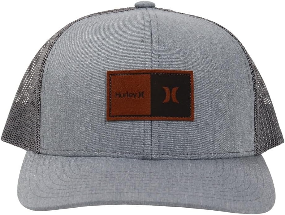 Hurley Mens Trucker Hat – Flexible Quick Dry Fairway Mesh Trucker Hat for Men with Snapback Closure – Classic Mens Caps(Cool Grey Or Black)
