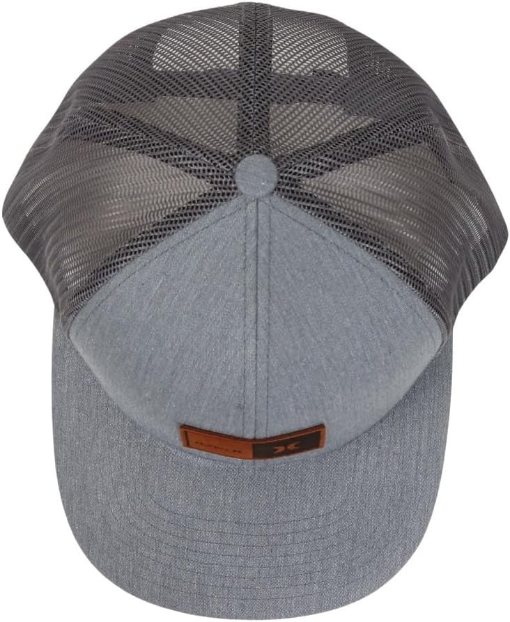 Hurley Mens Trucker Hat – Flexible Quick Dry Fairway Mesh Trucker Hat for Men with Snapback Closure – Classic Mens Caps(Cool Grey Or Black)
