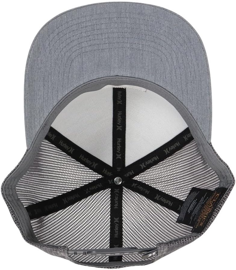 Hurley Mens Trucker Hat – Flexible Quick Dry Fairway Mesh Trucker Hat for Men with Snapback Closure – Classic Mens Caps(Cool Grey Or Black)