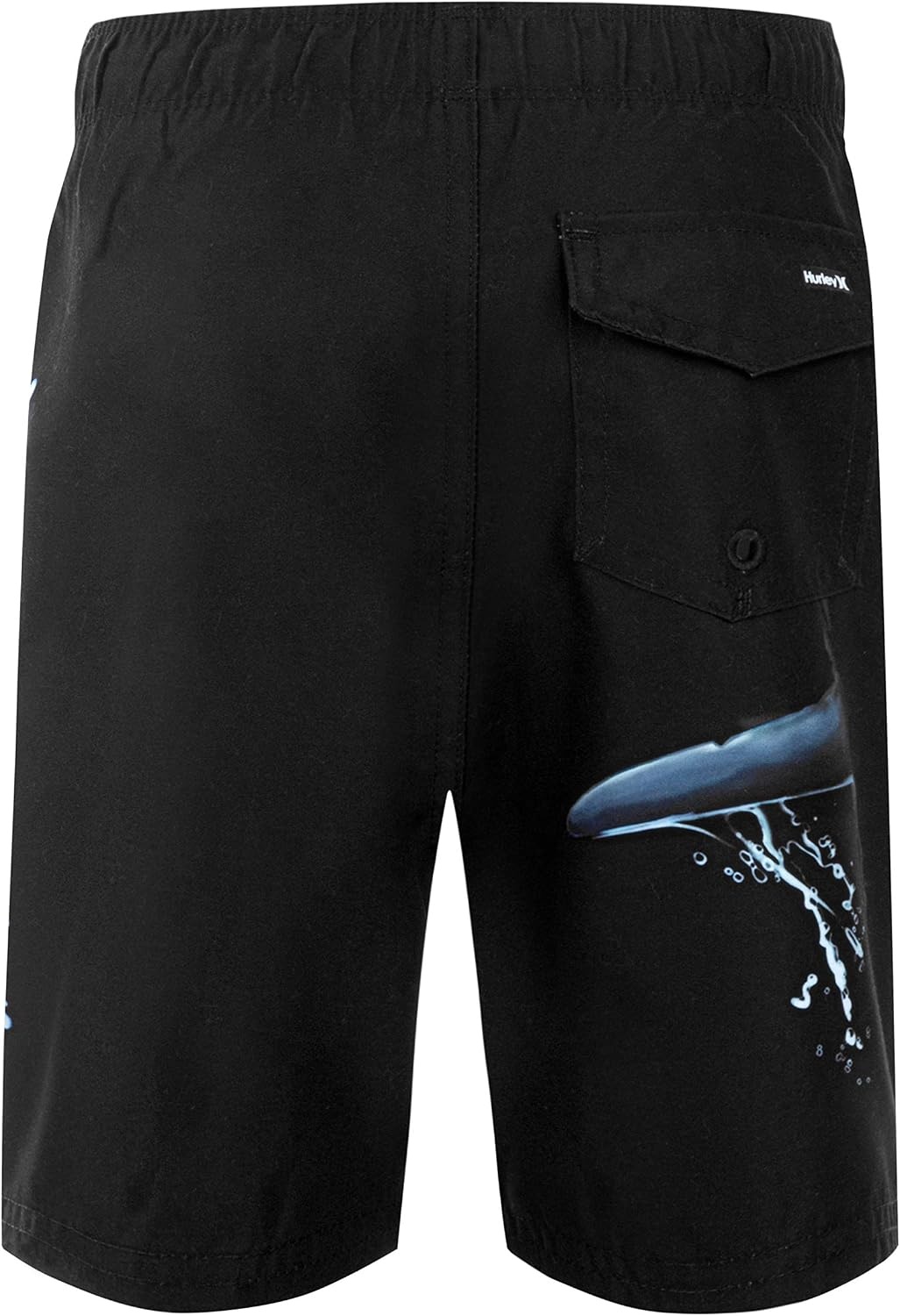 Hurley Boys’ Printed Pull on Swim Trunks(Black/Shark Attack)