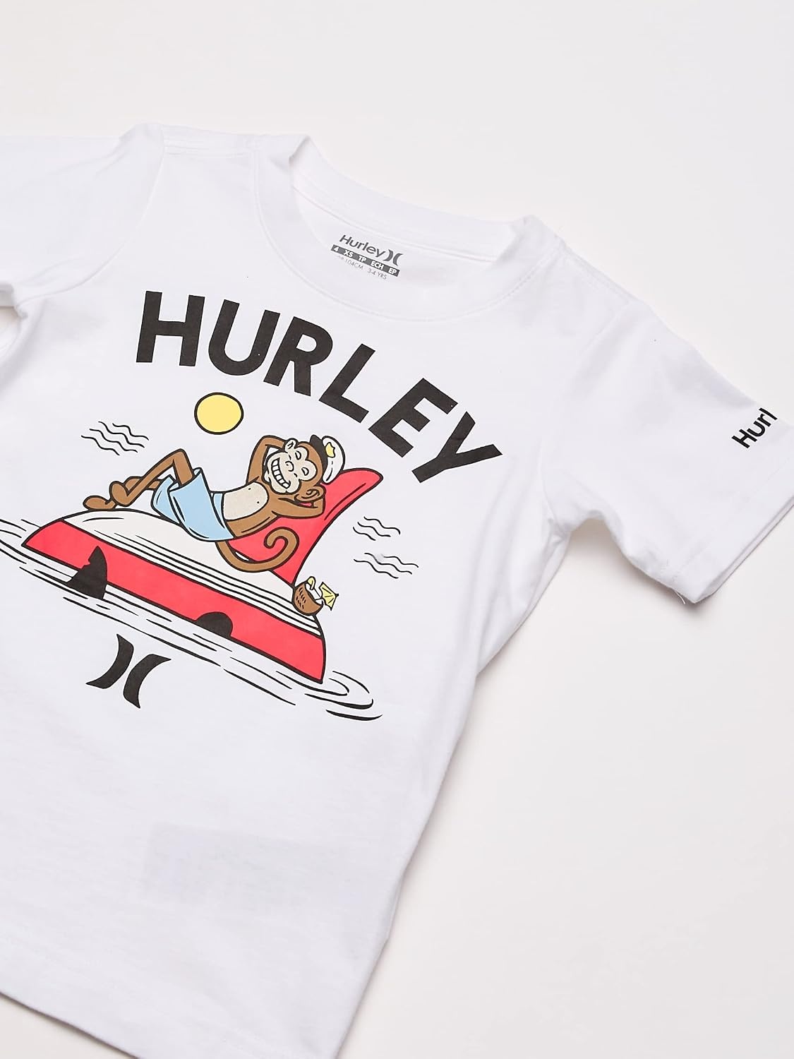 Hurley Boys’ Character Graphic T-Shirt(White/Chimp Sub)
