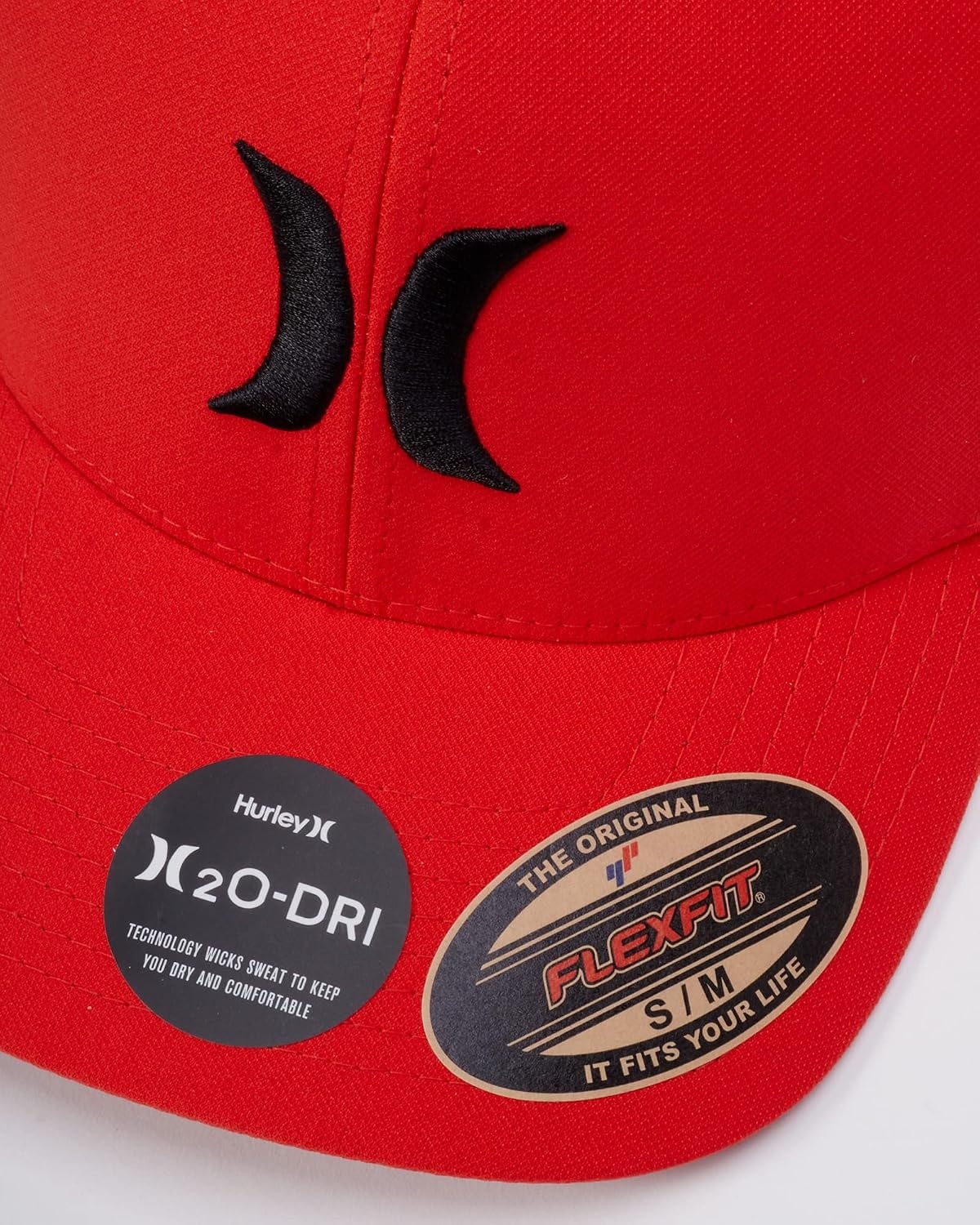 Hurley Men’s Caps – One & Only Flexfit Baseball Cap – Fitted Hats for Men (S-XL)(Chile Red)