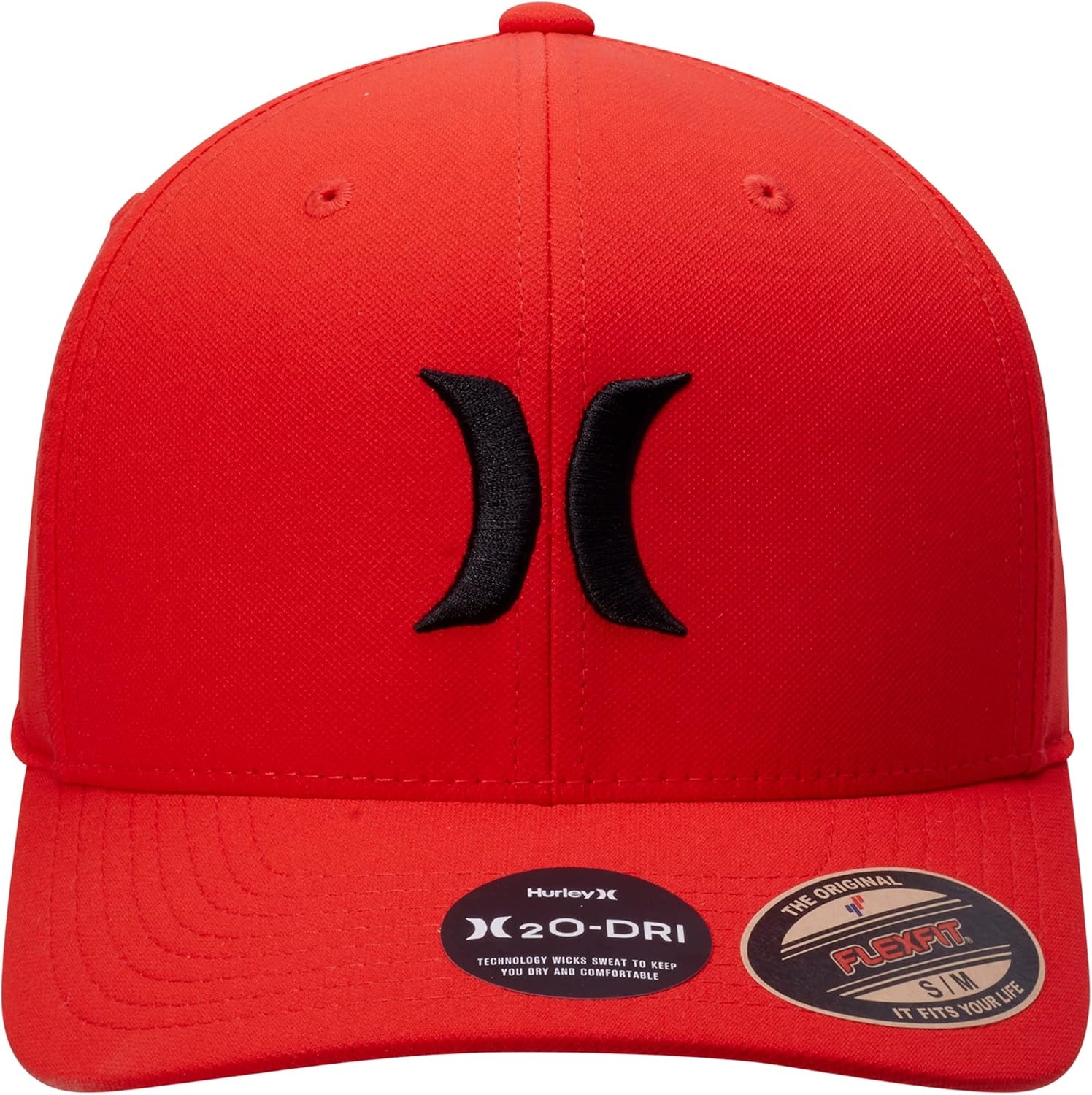 Hurley Men’s Caps – One & Only Flexfit Baseball Cap – Fitted Hats for Men (S-XL)(Chile Red)
