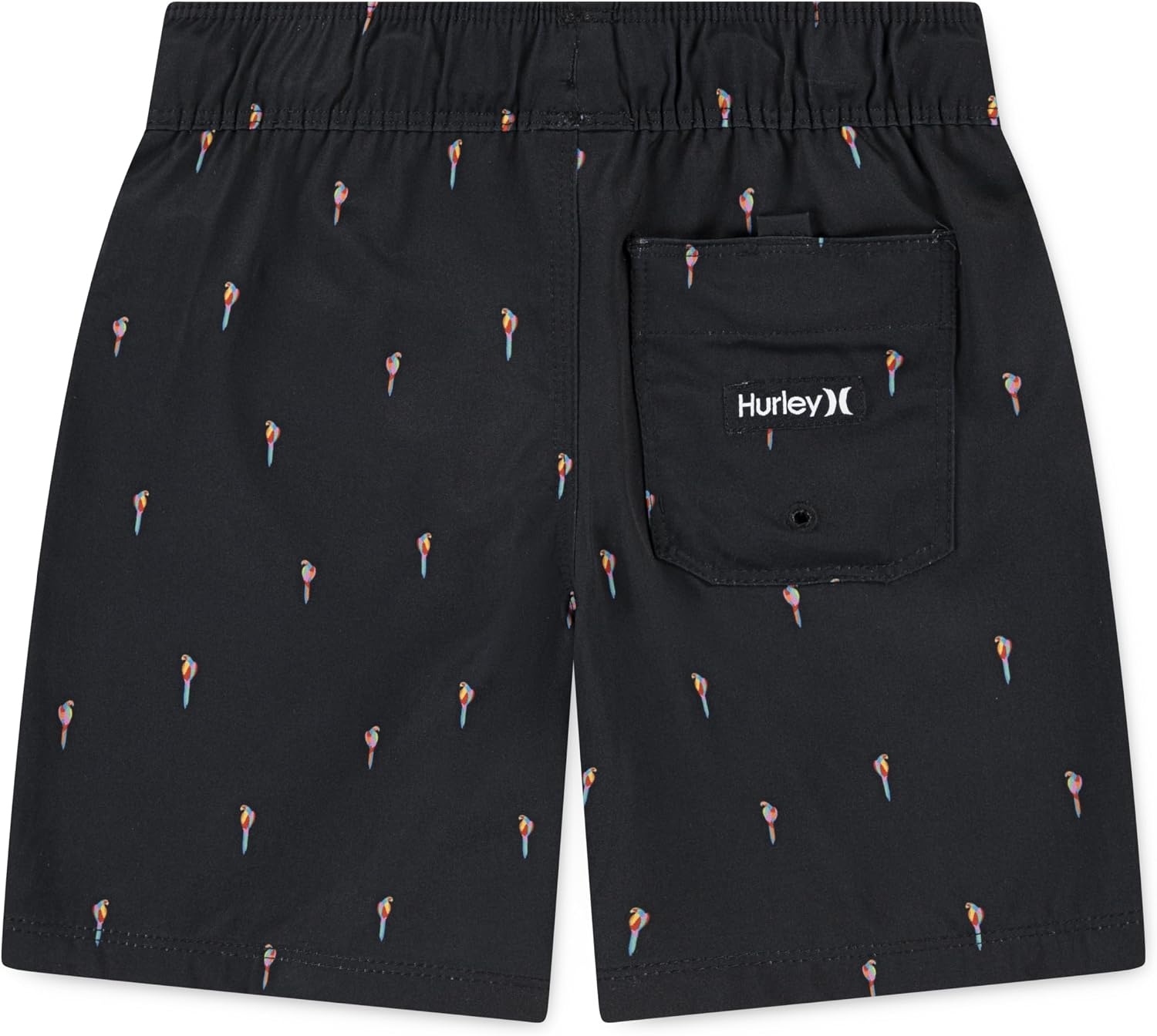 Hurley Kids Mini Vacay Stripe Pull On Swim Trunk (Big Kid)(Black)