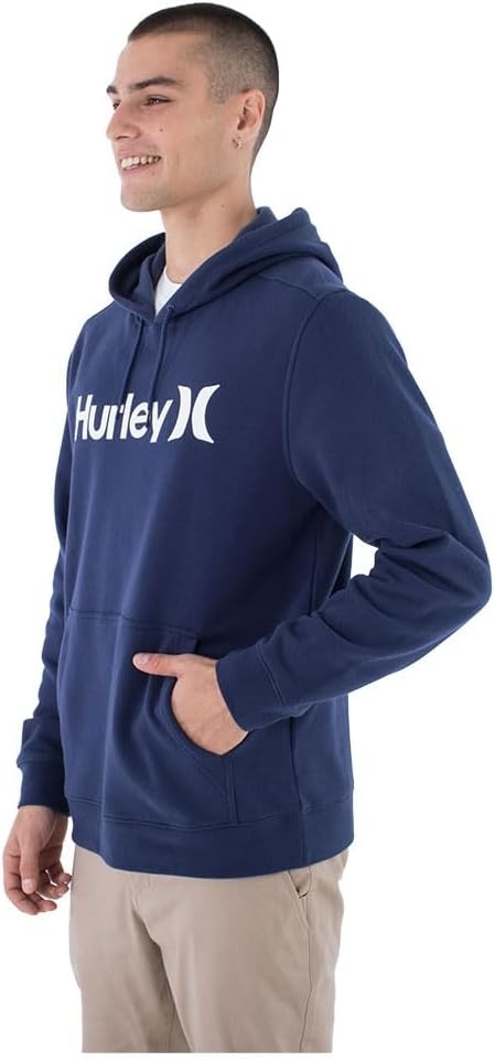 Hurley mens One & Only Solid Fleece Pullover Hoodie(Midnight Aqua)