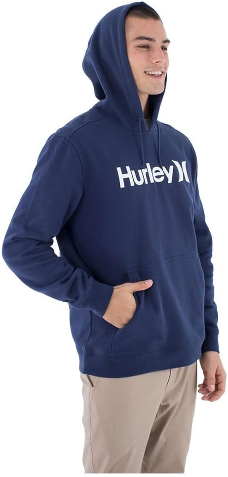 Hurley mens One & Only Solid Fleece Pullover Hoodie(Midnight Aqua)