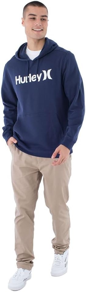 Hurley mens One & Only Solid Fleece Pullover Hoodie(Midnight Aqua)